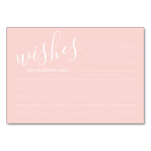 Moderne rosa Hochzeitsratgeber und Wunschkarten Tischnummer