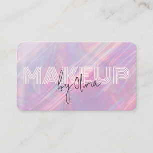 Moderne rosa Holographic Opal Stone Business Card Visitenkarte