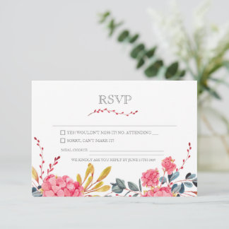 Moderne rosa Hübsche RSVP-Karte RSVP Karte
