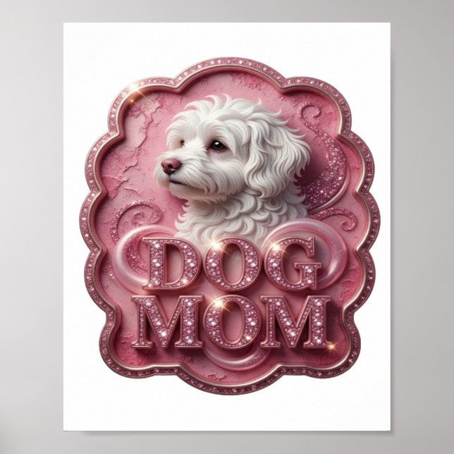 Moderne Rosa HUND MUTTER Poster (Vorne)