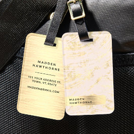 Moderne rosa Imitate Gold Foil gebürstetes Metall Gepäckanhänger