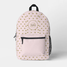 Moderne rosa Initialen Monogram elegant Bedruckter Rucksack