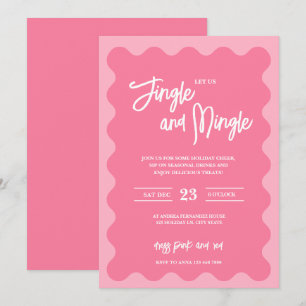 Moderne rosa Jingle-Mingle-Feiertagsparty-Einladun Feiertagskarte