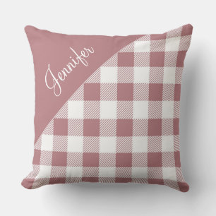 Moderne rosa Karo-Gingham-Mustername Kissen