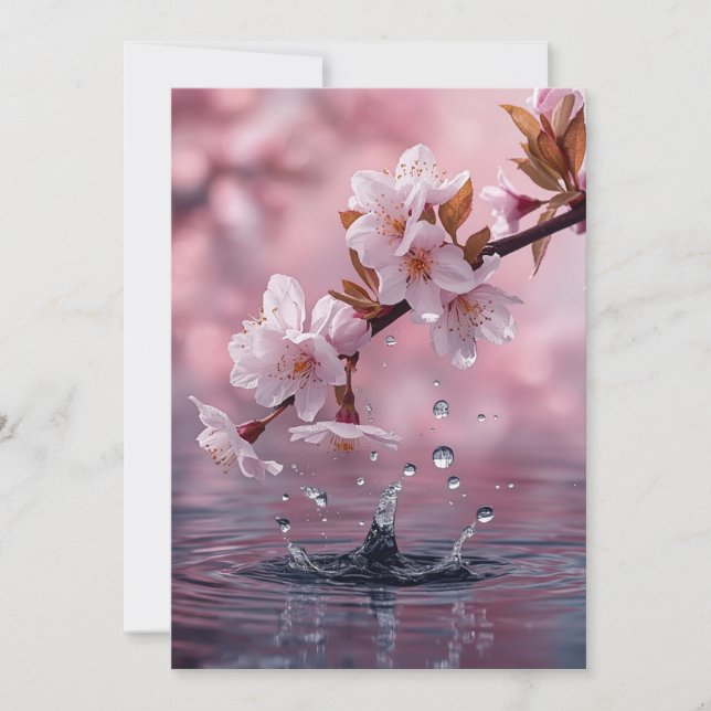 Moderne rosa Kirschblüten-Einladungsvorlage – E Einladung (Vorderseite)