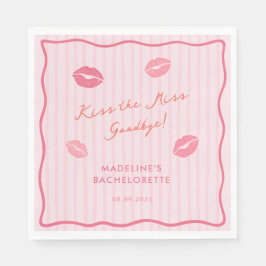 Moderne rosa Kiss The Miss Goodbye Brautdusche Serviette