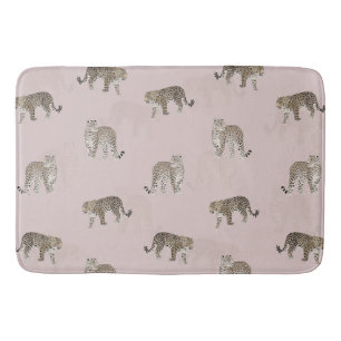 Moderne rosa Leoparden Jungle Tiere Badematte