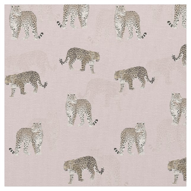 Moderne rosa Leoparden Jungle Tiere Stoff (Nahaufnahme)