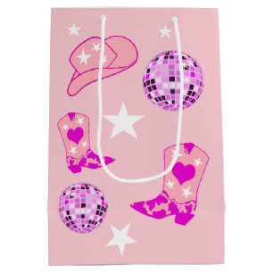 Moderne rosa Lila Disco Ball Cowgirl Hat Boost Mittlere Geschenktüte