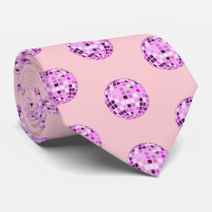 Moderne rosa Lila Diskothek Ball Muster Pastellros Krawatte