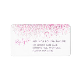 Moderne rosa lila graue Aquarelltöne Adressaufkleber