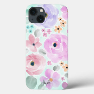  Moderne rosa Lila grüne Aquarellfarben Kunst Case-Mate iPhone Hülle