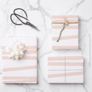 Moderne rosa Linien, Abstrakte Kunst Geschenkpapier Set