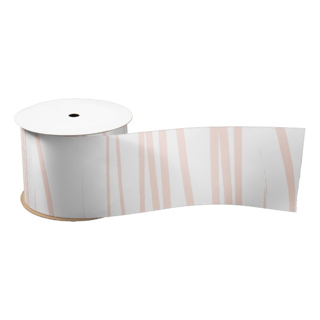 Moderne rosa Linien, Abstrakte Kunst Satinband (Spule)