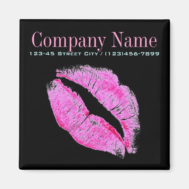moderne Rosa Lippen Makeup Artist Kosmetologe Magnet (Vorne)