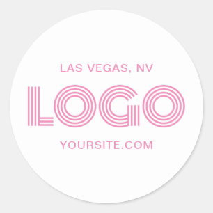 Moderne rosa Logopromo Runder Aufkleber