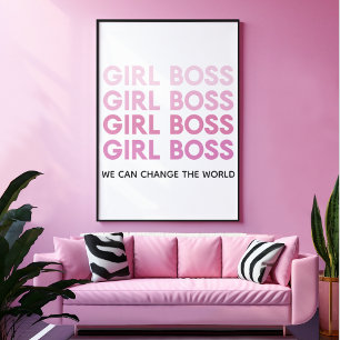Moderne rosa Mädchen-Chefin bestes Mädchen-Geschen Poster