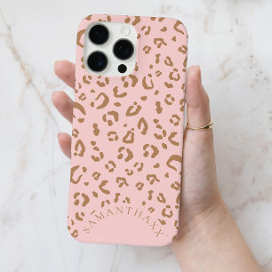 Moderne rosa Mädchen-elegantes Leopardenflecken-Mu iPhone 16 Pro Max Hülle