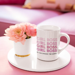 Moderne rosa Mädchenboss-Best-Girly-Geschenk Zweifarbige Tasse