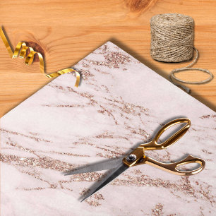 Moderne rosa Marmor-Roségold Glitter-Hochzeit Seidenpapier