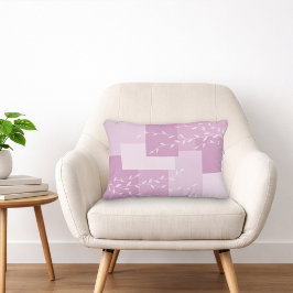 Moderne Rosa-Mauve-Weiße Botanische Akzentkissen Dekokissen