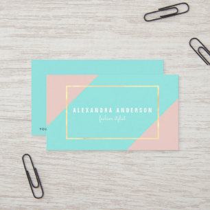 Moderne rosa & Mini Green Business Card Visitenkarte