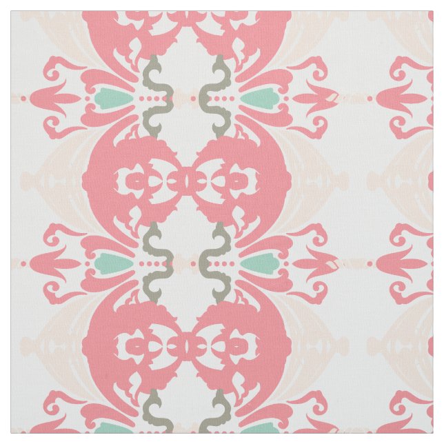Moderne rosa Minzgrau-Blumenmuster Stoff (Muster)