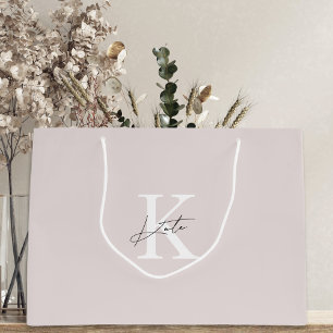 Moderne rosa Monogramm-Brautjungfer-Vorschlagsgesc Große Geschenktüte