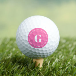 Moderne rosa Monogramm fett Anfangswomens Golfball