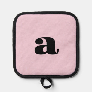 Moderne rosa Monogramm-Initiale Topflappen