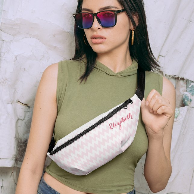 Moderne rosa Muster Waste Crossbody Mit Monogramm Bauchtasche (Modern Pink Pattern Waist Crossbody Monogrammed Fanny Pack)