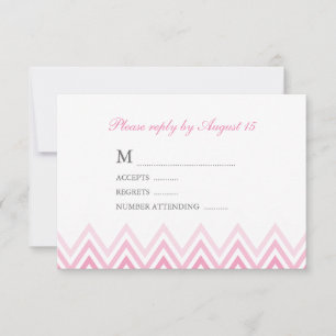 Moderne rosa Ombre Chevrons Response Cards RSVP Karte