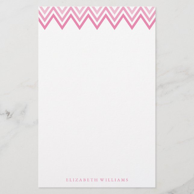 Moderne rosa Ombre Sparren Briefpapier (Vorderseite)