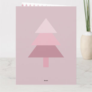 Moderne rosa Ombre-Weihnachtsbaum-Muster Karte