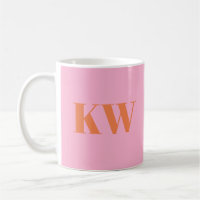 Moderne rosa orange Monogramm Anfangsbuchstaben pe