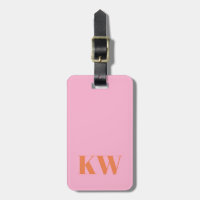 Moderne rosa-orange Monogramm-Initialen personalis