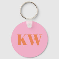 Moderne rosa-orange Monogramm-Initialen personalis