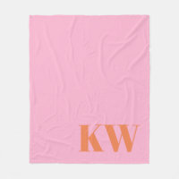 Moderne rosa orangefarbene Monogramm-Initialen Per