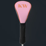 Moderne rosa orangefarbene Monogramm-Initialen Per Golf Headcover<br><div class="desc">Moderne rosa Orangenmonogramm-Initialen für Personalisierte Golf Head Cover</div>