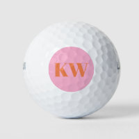 Moderne rosa orangefarbene Monogramm-Initialen Per