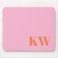 Moderne rosa orangefarbene Monogramm-Initialen Per
