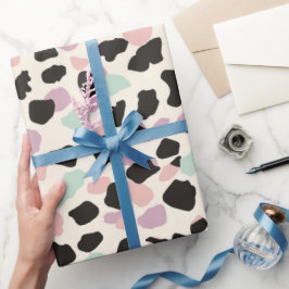 Moderne rosa pastellfarbene Leoparflächen Geschenkpapier