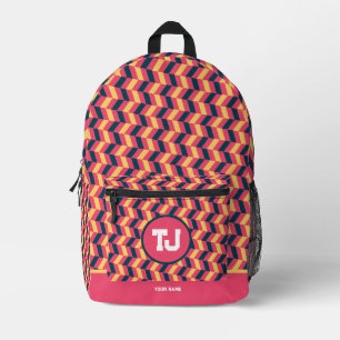 Moderne rosa Personalisiert School Bedruckter Rucksack