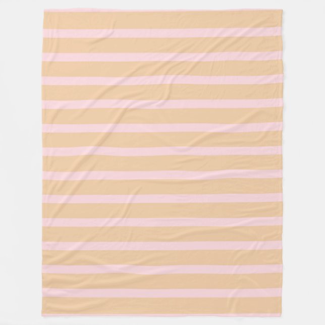 Moderne rosa Pfirsich-Taffy-gestreifte Fleece-Deck Fleecedecke (Vorderseite)