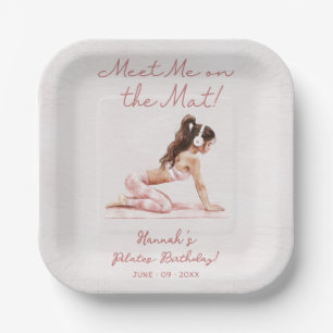 Moderne rosa Pilates Princess Geburtstagsparty Pappteller