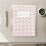 Moderne rosa Polka Dots Planer<br><div class="desc">Spezielles Planerheft mit weißen Polka-Punkten in staubrosa Farbe mit personalisiertem Namen.</div>