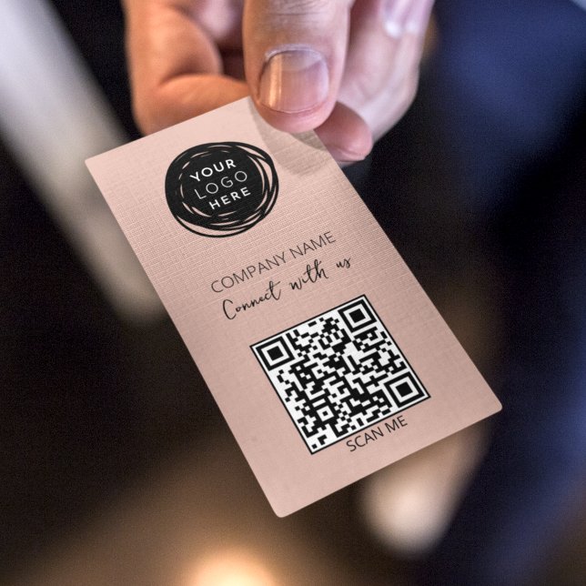 Moderne rosa QR Code Social Media Visitenkarte (Von Creator hochgeladen)