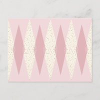 Moderne rosa Raute Mitte - Postkarte