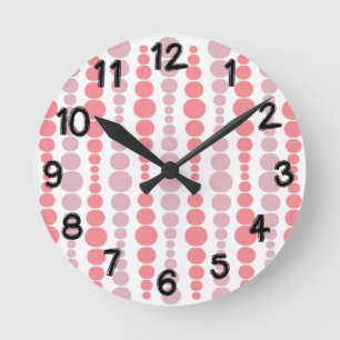 Moderne rosa Rechtecke Runde Wanduhr
