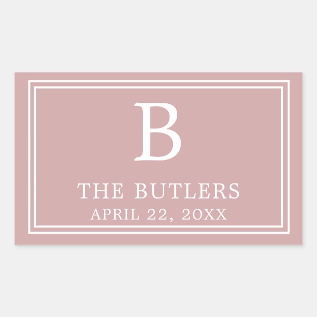 Moderne rosa rechteckige Aufkleber (Vorderseite)